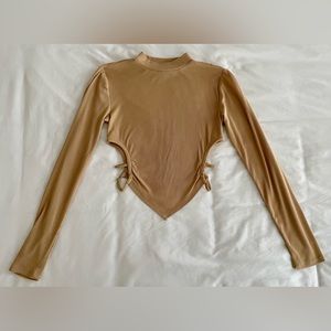 Beige Triangular Crop Top
